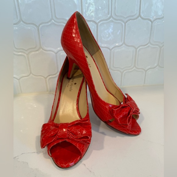 Kate Spade peep Toelle heel with bow 7. - Picture 1 of 5